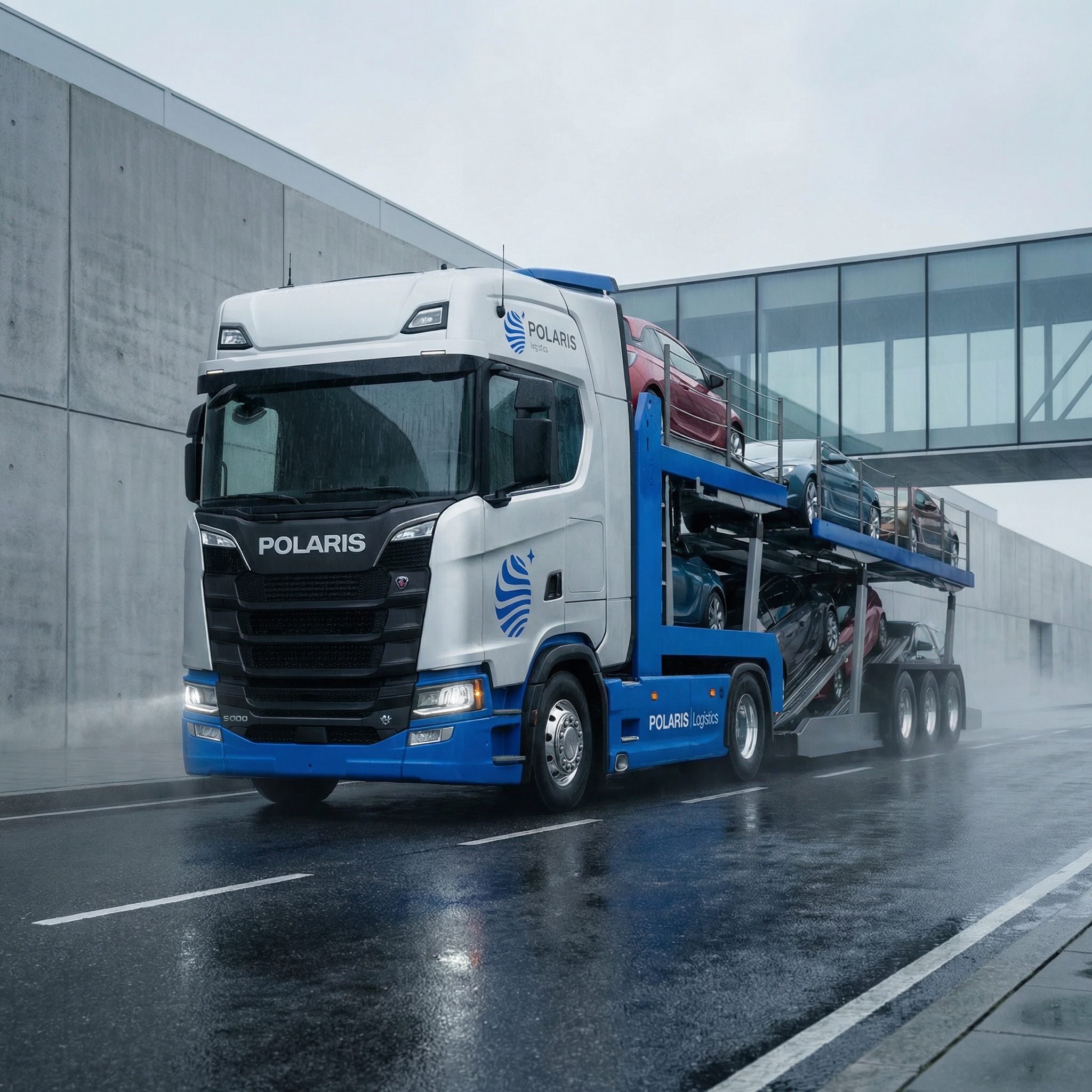 Image of a Polaris Logistics vehicle transporter.