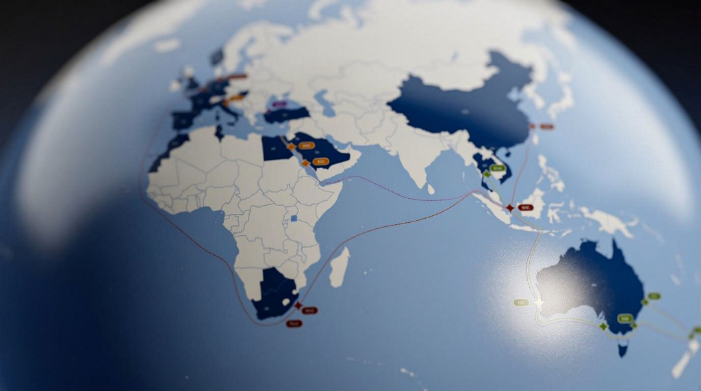 Image of a globe illustrating routes operated by Polaris Group.