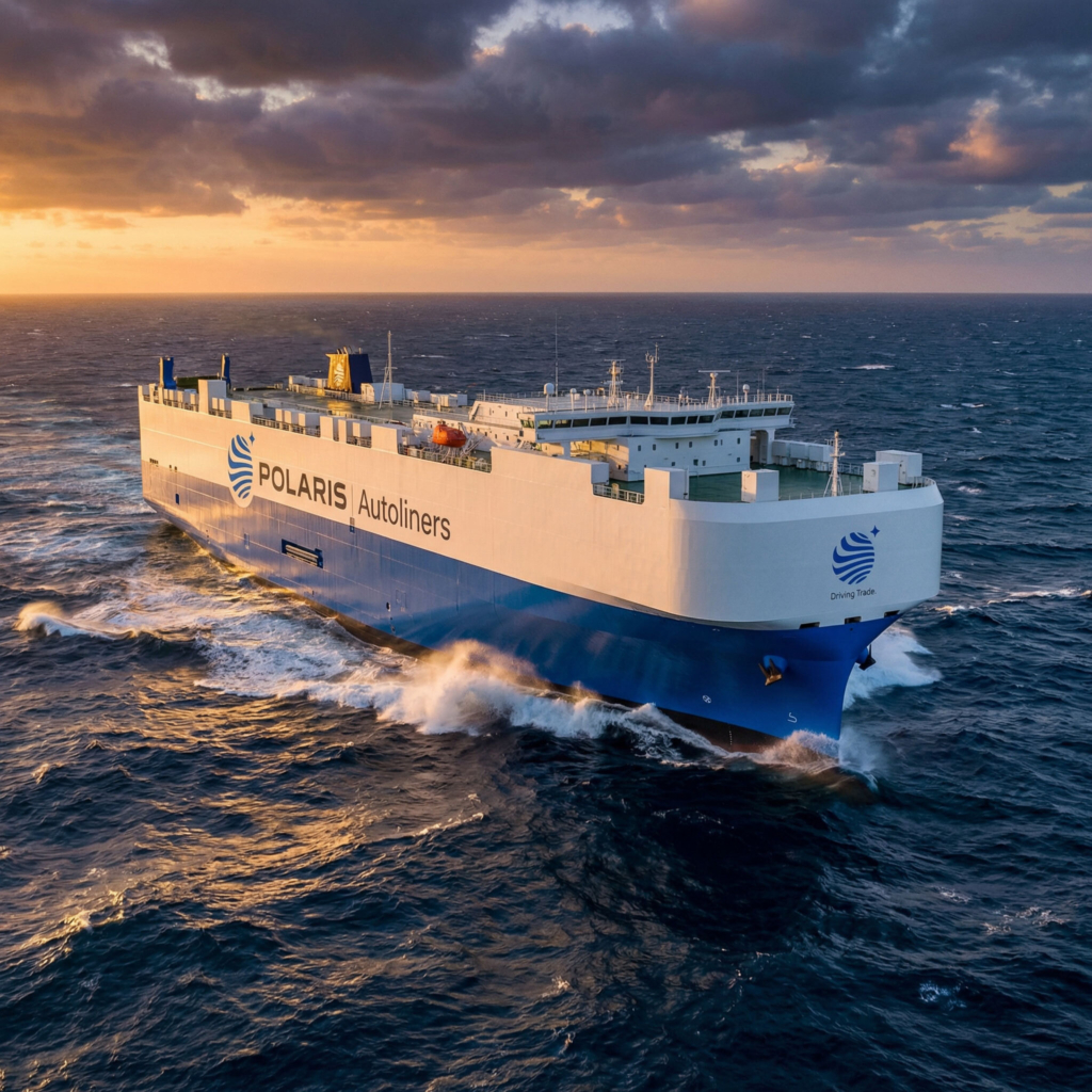 An image of a RoRo vessel at sea.