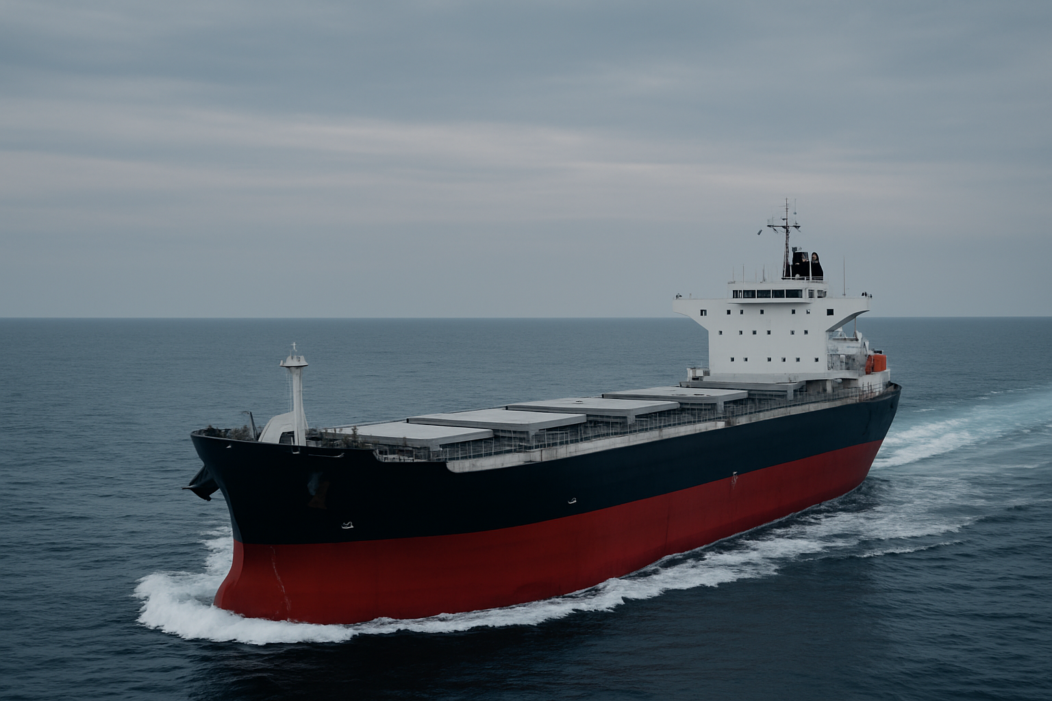 Image of a dry bulk vessel at sea.